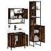 Set Mobili da Bagno 3 pz Rovere Fumo in Legno Multistrato - Foto miniatura 4