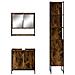 Set Mobili da Bagno 3 pz Rovere Fumo in Legno Multistrato - Foto miniatura 6
