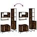 Set Mobili da Bagno 3 pz Rovere Fumo in Legno Multistrato - Foto miniatura 9