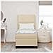 Letto a molle con materasso Crema 90 x 190 cm Tessuto - Foto miniatura 5