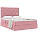 Letto con contenitore e materasso Rosa 140 x 200 cm Velluto - Foto miniatura 3