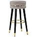 Sgabello Da Bar Paris Grigio E Gold In Tessuto Su Gambe Nere - H 74 Cm - Foto miniatura 1