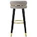 Sgabello Da Bar Paris Grigio E Gold In Tessuto Su Gambe Nere - H 74 Cm - Foto miniatura 2