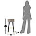 Sgabello Da Bar Paris Grigio E Gold In Tessuto Su Gambe Nere - H 74 Cm - Foto miniatura 7