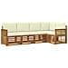 Set divano sezionale con cuscino 4 pcs Naturale e Crema - Foto miniatura 1