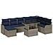 Set Divano da Giardino 9 pz Grigio Poly Rattan - Foto miniatura 1