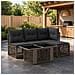 Set Divano da Giardino 5 pz Grigio polyrattan - Foto miniatura 8