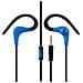 Auricolari Con Tappino Sport Blu & Nero Con Gancetto Per Orecchio In Gomma Dura Jack 3,5mm Maschio - Foto miniatura 1