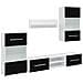 Mobili con Vetrina Parete Unità TV 5 pz con Luci LED Nero - Foto miniatura 1
