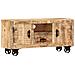 Mobile Porta Tv In Legno Grezzo Di Mango 120x30x50 Cm - Foto miniatura 8