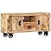 Mobile Porta Tv In Legno Grezzo Di Mango 120x30x50 Cm - Foto miniatura 1