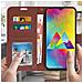 Custodia A Libro Samsung Galaxy M20 Portacarte Funzione Supporto - Marrone - Foto miniatura 5