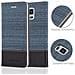 Custodia Compatibile Con Samsung Galaxy Note 4 In Blu Scuro Nero - Coperchio Protettiva Con Chiusura Magnetica, Funzione Stand E Tasca Per Le Carte - Foto miniatura 3