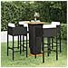 Set Bar Da Giardino 5 Pz Con Cuscini In Polyrattan Nero - Foto miniatura 1