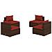 Set Divani Da Giardino 4 Pz Con Cuscini In Polyrattan Marrone - Foto miniatura 1