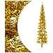 Albero Natale Artificiale Sottile A Metà Con Supporto Oro 240cm - Foto miniatura 1
