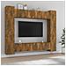 Set Mobili Porta Tv 8pz Rovere Fumo In Legno Multistrato - Foto miniatura 1