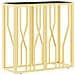 Tavolino Consolle Oro 70x30x70 Cm In Acciaio Inox E Vetro - Foto miniatura 2