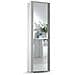 Scarpiera Datura, Mobile Multiuso Da Ingresso Con Anta A Specchio, Armadio Moderno Portascarpe A 7 Ripiani, 100% Made In Italy, 50x32hx182 Cm, Bianco E Cemento - Foto miniatura 2