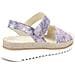 Sandali Con Velcro In Pelle Floreale Viola Da Donna 40 - Foto miniatura 3