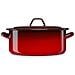 Ignea Pentola Induzione 26 Cm, Casseruola 5,5l Con Coperchio Acciaio Smaltato Vintage Rosso - Foto miniatura 1
