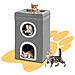 Cuccia Casa Per Gatti 3 Ripiani Tiragraffi Casetta Animali Domestici 41x41x63 Cm - Foto miniatura 3