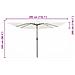 Parasol da giardino quadrato  con luci LED 295x245 cm Bianco sabbia - Foto miniatura 8