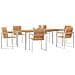 Set da Pranzo da Giardino in Legno Massello di Teak da 7 Pezzi, Tavolo da Pranzo all'Aperto  200x90x74.5 cm in Legno Massello di Teak - Foto miniatura 3
