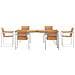 Set da Pranzo da Giardino in Legno Massello di Teak da 7 Pezzi, Tavolo da Pranzo all'Aperto  200x90x74.5 cm in Legno Massello di Teak - Foto miniatura 7