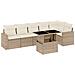 Set Divani da Giardino 7 pz con Cuscini Beige in Polyrattan - Foto miniatura 1