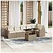 Set Divani da Giardino 7 pz con Cuscini Beige in Polyrattan - Foto miniatura 2