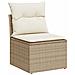 Set Divani da Giardino 7 pz con Cuscini Beige in Polyrattan - Foto miniatura 3
