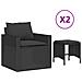 Set Divani da Giardino 4 pz con Cuscini Nero in Polyrattan - Foto miniatura 1