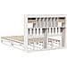 Letto Libreria senza Materasso Bianco 150x200 cm Legno di Pino - Foto miniatura 8
