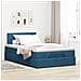 Pouf Letto con Materasso Blu Scuro 120x190 cm Velluto - Foto miniatura 3