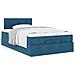 Pouf Letto con Materasso Blu Scuro 120x190 cm Velluto - Foto miniatura 4
