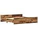 Struttura Letto Legno Invecchiato 200x200 cm Legno Ingengnerizzato - Foto miniatura 3