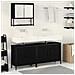 Set di mobili per il bagno con porta 3 pcs Nero 80 x 30 x 44 cm - Foto miniatura 2