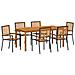 Set da Pranzo per Giardino 7 pcs Nero Poly Rattan - Foto miniatura 1