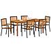 Set da Pranzo per Giardino 7 pcs Nero Poly Rattan - Foto miniatura 3