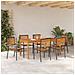 Set da Pranzo per Giardino 7 pcs Nero Poly Rattan - Foto miniatura 4