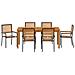 Set da Pranzo per Giardino 7 pcs Nero Poly Rattan - Foto miniatura 7