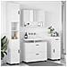 Set di mobili per il bagno 4 pcs Bianco lucido 30 x 35 x 192 cm - Foto miniatura 2