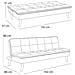 Divano Letto Reclinabile 3 Posti Ergonomico In Tessuto Celeste Con Gambe Legno - Foto miniatura 5