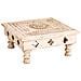 Tavolino In Legno Intagliato Beige 33x33x14 Cm - Foto miniatura 1