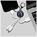 Cavo Usb 3 In 1 Micro-usb / Usb-c / Lightning Design Portachiavi Astrologia Sagittario, Bianco - Foto miniatura 4
