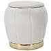 Pouf Contenitore Paris Crema E Gold In Velluto - Ø 43 X H 43 Cm - Foto miniatura 1