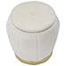 Pouf Contenitore Paris Crema E Gold In Velluto - Ø 43 X H 43 Cm - Foto miniatura 2