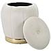 Pouf Contenitore Paris Crema E Gold In Velluto - Ø 43 X H 43 Cm - Foto miniatura 5