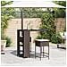 Set Bar da Giardino 3 pz con Cuscini in Polyrattan Marrone - Foto miniatura 3